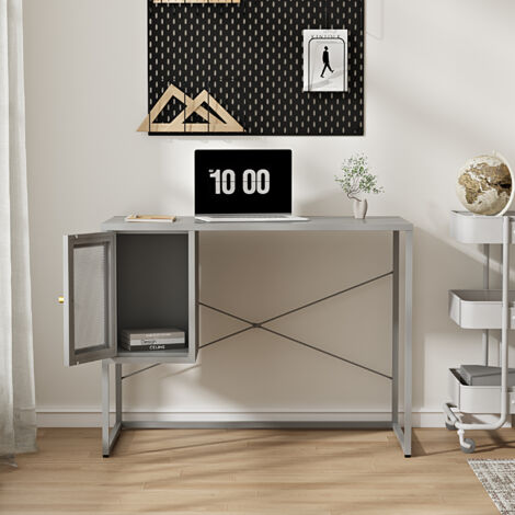 Set Di 2 Comodini In Acciaio Bianco Con Anta E Griglia – 57x40x30 Cm, Maniglie Opposte, Per Camera E Ufficio!