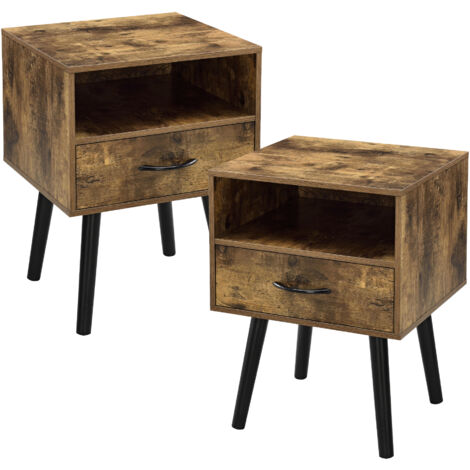 Set 2 Comodini VASAGLE Con Cassetto - Tavolini Salvaspazio Per Camera Da Letto O Soggiorno, Bianco - Foto 3