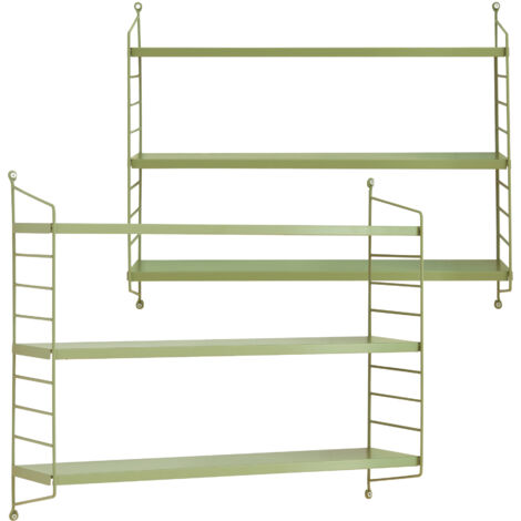 Set di 2 mensole sospese, mensole galleggianti in Legno con Decorazione della Parete della Corda della Corda Scaffale Decorazioni per la casa per Soggiorno Cucina Ufficio