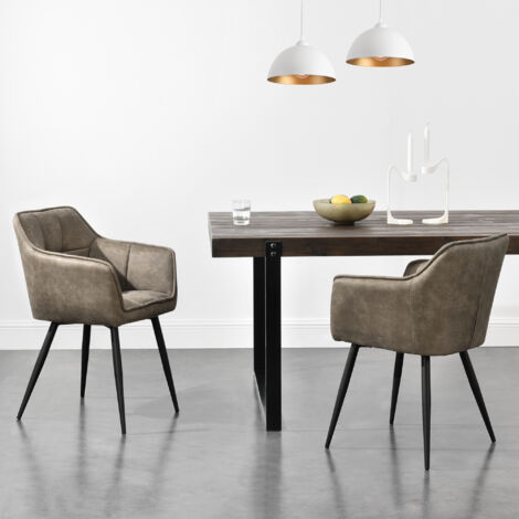 Set Di 2 Sedie In Velluto Beige Con Gambe Metalliche Dorate - Per Sala Da Pranzo, Soggiorno, Camera - 2