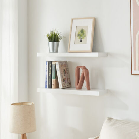 Mensola da Parete con Anta Ribaltabile e Scomparto Chiuso 60 x 24 x 12,6 cm - Bianco [en.casa