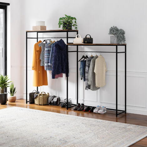 Armadio In Tessuto RELOVE | 175x150x45 Cm, Con Barre Porta Abiti, Pieghevole, Modulare, Nero - 3