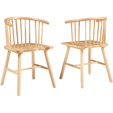 Set Stami di 2 Sedie da Sala Pranzo - Naturale [en.casa] (1/5)