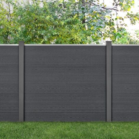 Recinzione in WPC per Giardino Staccionata Frangivista Alta 165 cm Lunga 162 cm Grigio NEU.HOLZ