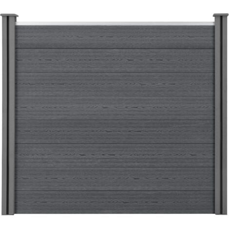 Recinzione in WPC per Giardino Staccionata Frangivista Alta 165 cm Lunga 162 cm Grigio NEU.HOLZ