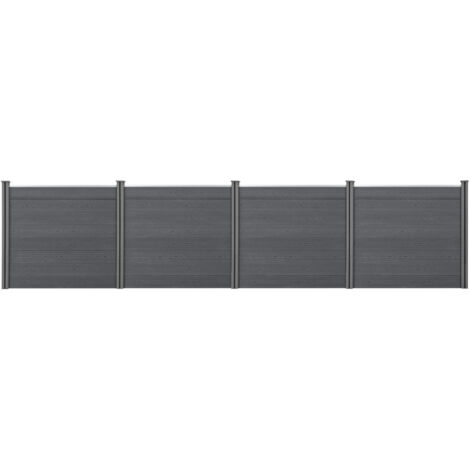 Recinzione in WPC per Giardino Staccionata Frangivista Alta 165 cm Lunga 618 cm Grigio NEU.HOLZ