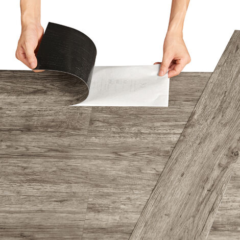 Piastrelle Adesive Vanola in PVC per Spazi Interni 28 listoni = 3,92 m²  Effetto Quercia Grey Accent NEU.HOLZ