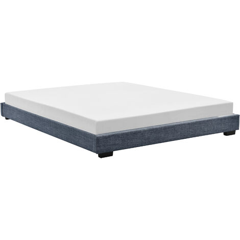 Letto Francese Hamar 140 x 200 cm Rivestimento in Tessuto Grigio scuro Corium