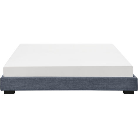 Letto Francese Hamar 140 x 200 cm Rivestimento in Tessuto Grigio scuro Corium