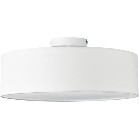 Lampada Da Soffitto Moderna Rotonda In Vimini Con Paralume A Tamburo In Carta Di Vimini Bianco Magno 84448310