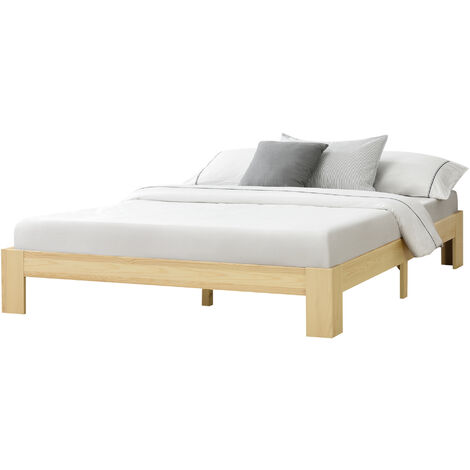 Letto alla francese in pino massello naturale A8, incl. rete a doghe - 140  x 200 cm