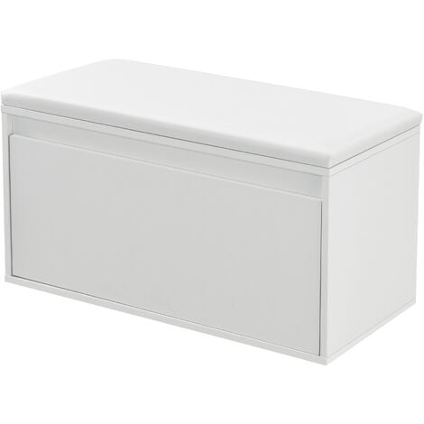 Panchina Portascarpe Degerfors con Cassetto 80x39x45 cm Bianco [en.casa]