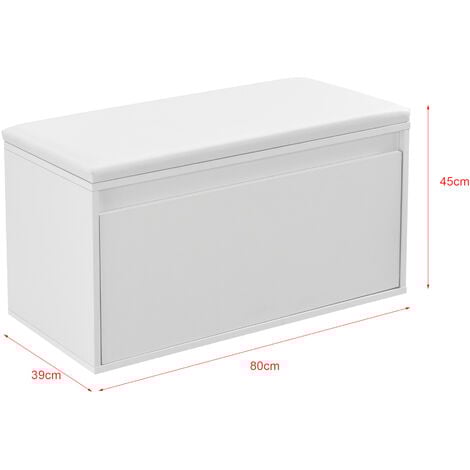 Panchina Portascarpe Degerfors con Cassetto 80x39x45 cm Bianco [en.casa]
