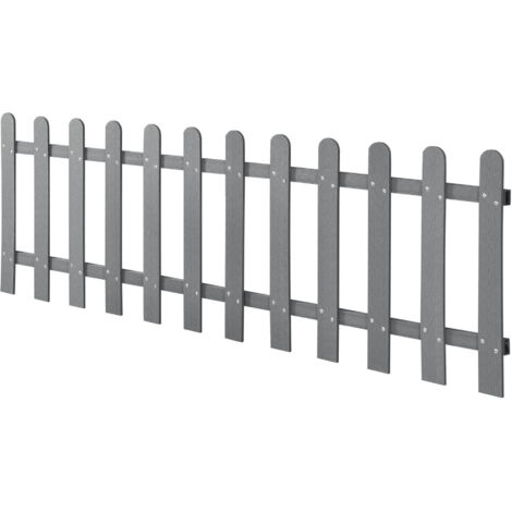 Steccato per Giardino Recinzione a 12 Doghe in WPC 200 x 60 cm - Grigio NEU.HOLZ