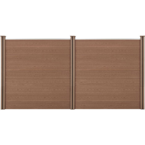 Recinzione in WPC per Giardino Staccionata Frangivista Alta 183 cm Lunga 357 cm Marrone NEU.HOLZ