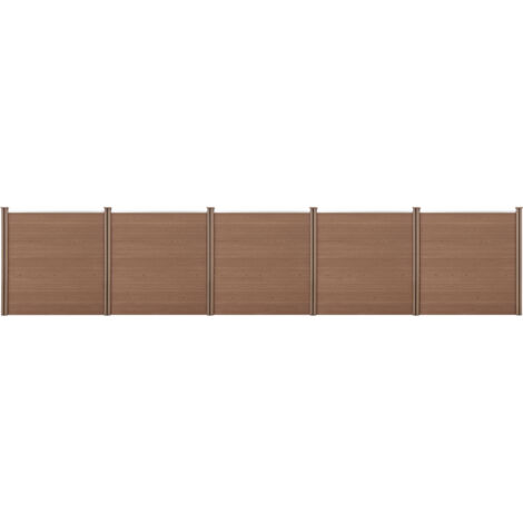 Recinzione in WPC per Giardino Staccionata Frangivista Alta 183 cm Lunga 879 cm Marrone NEU.HOLZ