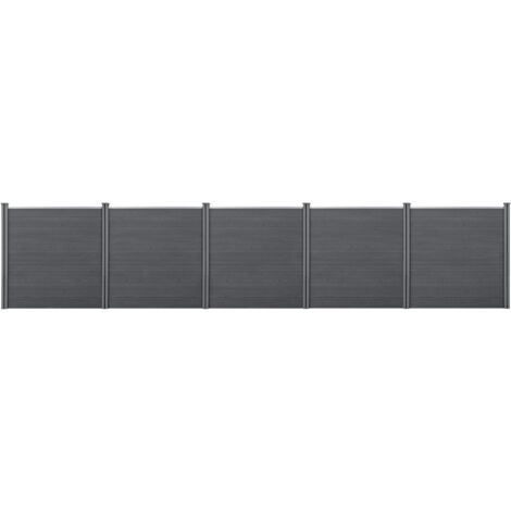 Recinzione in WPC per Giardino Staccionata Frangivista Alta 183 cm Lunga 879 cm Grigio NEU.HOLZ (1/5)