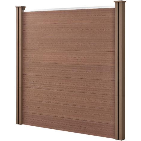 Recinzione in WPC per Giardino Staccionata Frangivista Alta 183 cm Lunga 187 cm Marrone NEU.HOLZ