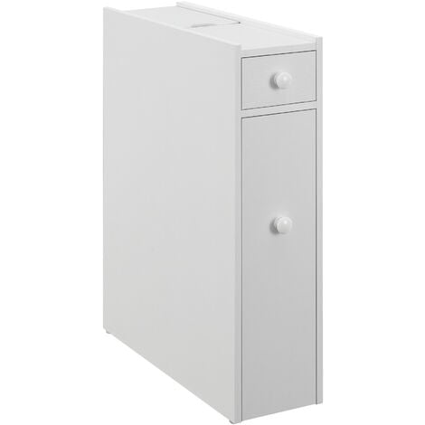 Mobile da Bagno a Terra (AxPxL) 58 x 16 x 48 cm Contenitore Salvaspazio con Cassetti Armadietto da Bagno - Bianco