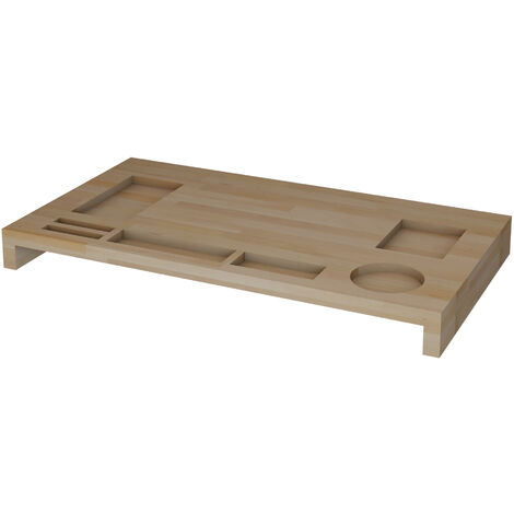 [en.casa] Supporto di Rialzo Monitor (AxLxP) 5 x 54 x 30 cm Base per  Schermo / PC Portatile Piano d'Appoggio per Notebook - Struttura in Legno  di