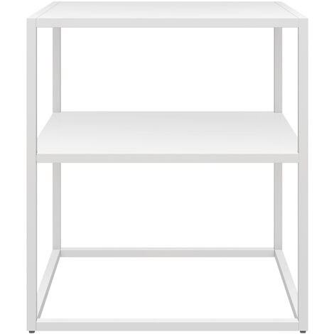Tavolino Da Divano In Acciaio Con Ripiani Quadrati – 47x45x45 Cm – Lati Aperti – Moderno E Versatile – Nero