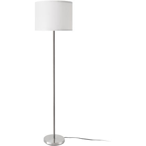 Lampada da Terra Tamworth con Paralume Cilindrico Bianco - lux.pro