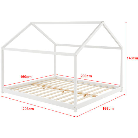 Letto per Cameretta 'Cerro' a Forma di Casetta con Materasso a Schiuma  Fredda 160 x 200