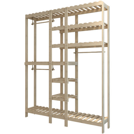 Armadio Per Cameretta Sweet Home In Legno | Appendiabiti Aperto Per Bambini | Stile Montessori | Naturale - Foto 9