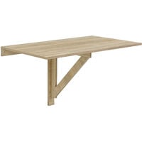 [en.casa] Tavolino da muro pieghevole - Scrivania, tavolo da pranzo - 100 x 60 x 58 cm - Effetto faggio