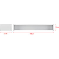 Supporto Per Monitor Con Cassetto Bianco 100x27x15 Cm – Rialzo In Legno Agglomerato Per Computer E Accessori