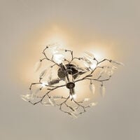 [lux.pro] Plafoniera / Lampadario LED - Design Moderno Riflette Luce sui Cristalli 4 Punti Luce Lampadine E14 12 Watt