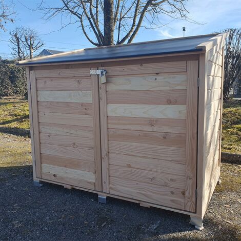 Chalet & Jardin – Coffre de jardin 1200L – Bois Douglas – Dimensions 153x97x132 cm – Toit étanche en polypropylène – Ouverture par le dessus et devant – SKU BOIS (1/6)