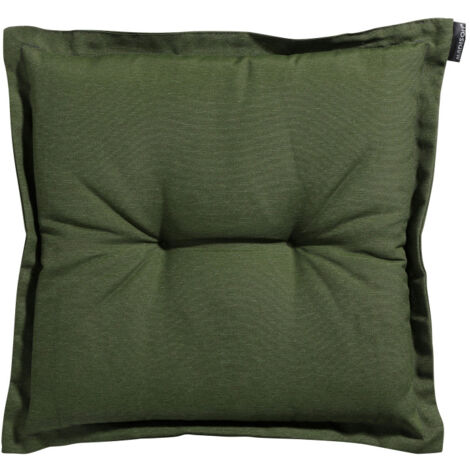 Coussin d'assise extérieur 50 x 50 cm – Rembourrage en fibres recyclées – Résistant à la chaleur – Housse amovible – Vert – Madison