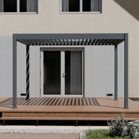 OMBREA Pergola bioclimatique autoportante 3x4M - Anthracite - ELMO (1/5)