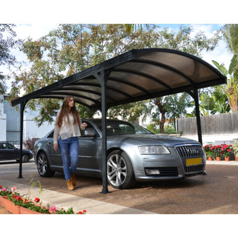 Carport aluminium Vitoria 5000 – Dimensions 501x291x239 cm – Toit polycarbonate anti-UV – Résistance au vent 150 km/h – Surface 14,5 m² – Tepro