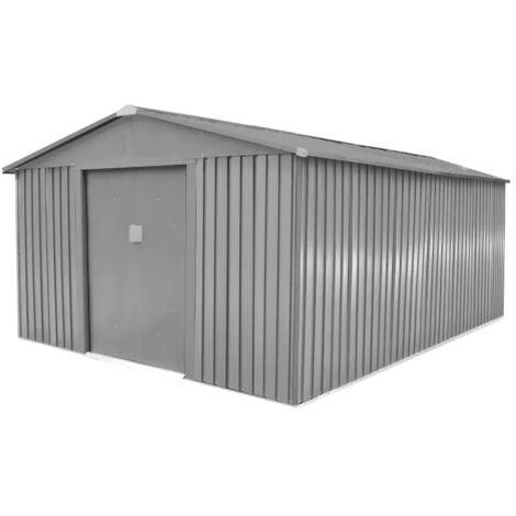 Abri de jardin métal 13,5 m² – Acier zingué et galvanisé – Dimensions 321 x 421 x 205 cm – 2 portes coulissantes verrouillables – La Maison Du Jardin - MJ 10 X