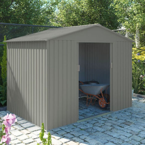 Abri de jardin métal 4,8 m² – Structure acier zingué galvanisé – Dimensions ext. 261 x 181 x 198 cm – Porte coulissante verrouillable – La Maison Du Jardin (1/7)