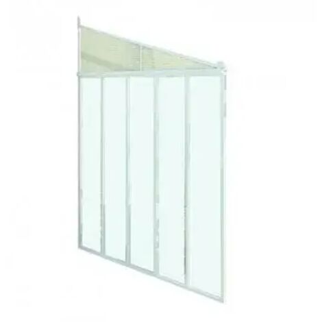 Chalet & Jardin – Panneau latéral pour toit terrasse 4m – Structure en aluminium blanc – Panneaux en polycarbonate translucide – Installation facile (1/4)
