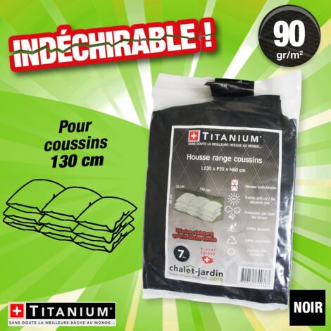 Housse de protection pour coussins 130 x 35 x 60 cm - Noir (1/5)