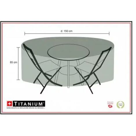 Housse de protection pour table ronde + chaises 150 x 150 x 85 cm - Noir (1/3)