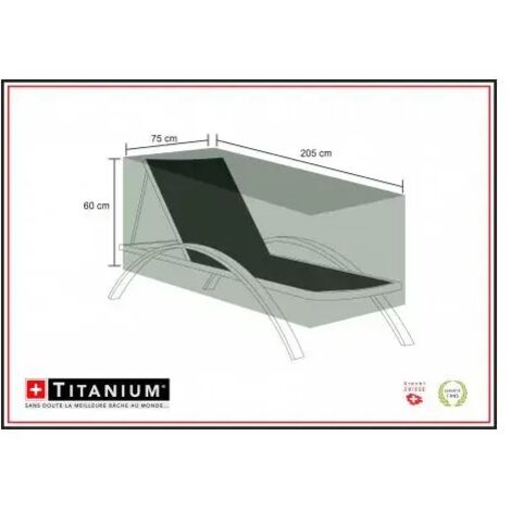 Housse de protection pour chaise longue 205 x 75 x 68 cm - Noir (1/4)