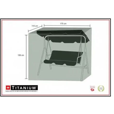 Housse de protection pour balancelle 175 x 115 x 158 cm - Noir (1/4)