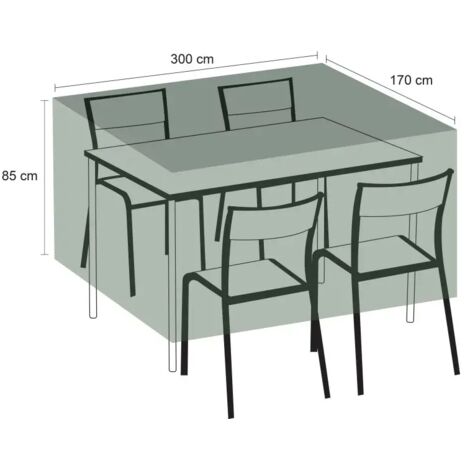 Housse TITANIUM® table rectangle et chaises 300 x 170 x 85 cm (1/4)