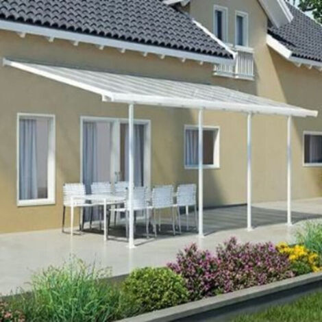 Palram – Toit terrasse FERIA 3 x 6m – Couverture en polycarbonate translucide – Structure aluminium – Résistance au vent 120 km/h (1/5)