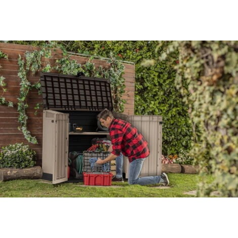 Coffre multifonctions KETER sans vérins - 880L - Beige