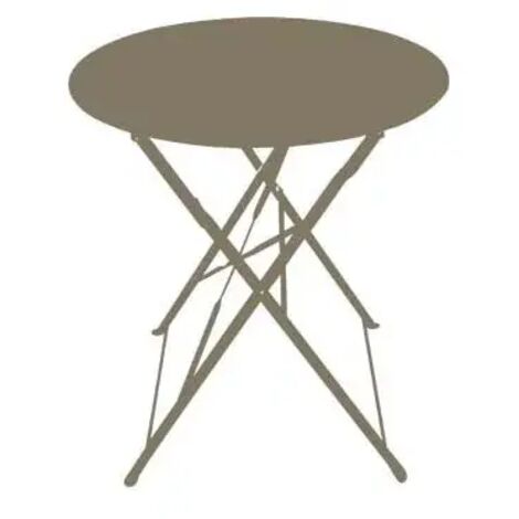 Chalet & Jardin – Table ronde pliante d'extérieur BISTROT – Acier époxy taupe – Ø60cm – Hauteur 71cm – Pour terrasses et balcons (1/3)