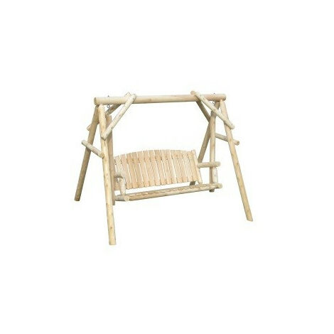 Balançoire en cèdre imputrescible 196,6 x 157,5 x 162,6 cm – Résistance naturelle à la pourriture – Kit préassemblé – Garantie sans écharde