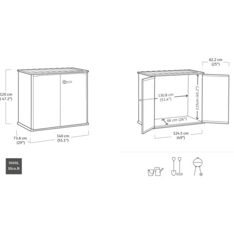 Armoire basse en résine OAKLAND BROSSIUM - 1000L