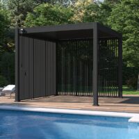 Ombrea – Panneau brise-vue vertical 1M en aluminium – Protection contre intempéries et vis-à-vis – Installation facile sur pergolas bioclimatiques