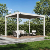 Pergola bioclimatique autoportante 3x3m en beige - LENOX